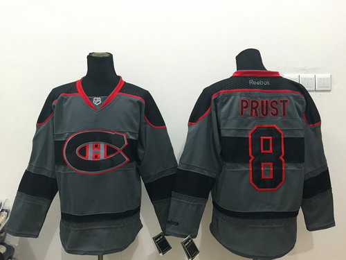 Montreal Canadiens #8 Brandon Prust Charcoal Gray Jersey