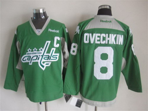 Washington Capitals #8 Alex Ovechkin 2014 Training Green Jersey