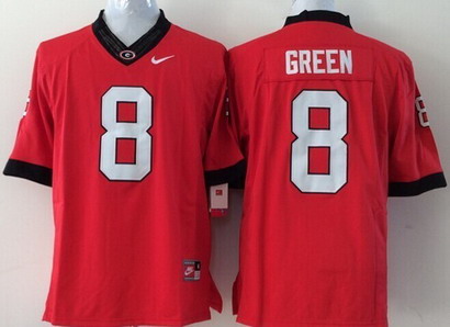 Georgia Bulldogs #8 A.J. Green 2014 Red Limited Kids Jersey