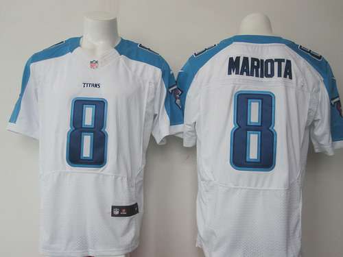 Tennessee Titans #8 Marcus Mariota 2015 NFL Draft 2nd Overall Pick Nike White Elite Jersey