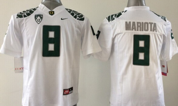 Oregon Ducks #8 Marcus Mariota 2013 White Limited Kids Jersey