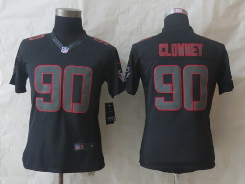 Nike Houston Texans #90 Jadeveon Clowney Black Impact Limited Womens Jersey