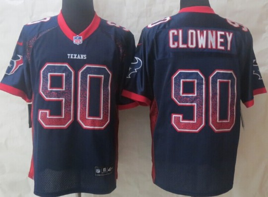 Nike Houston Texans #90 Jadeveon Clowney Drift Fashion Blue Elite Jersey