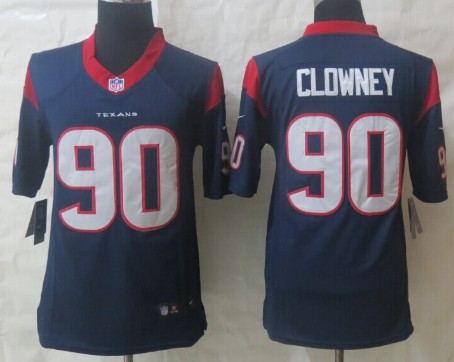 Nike Houston Texans #90 Jadeveon Clowney Blue Limited Jersey