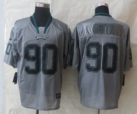 Nike Philadelphia Eagles #90 Marcus Smith Lights Out Gray Elite Jersey