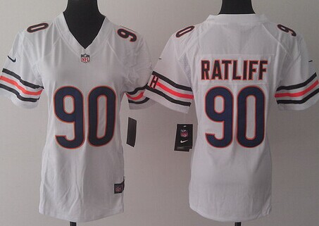 Nike Chicago Bears #90 Jeremiah Ratliff White Game Womens Jersey