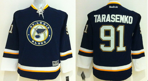 St. Louis Blues #91 Vladimir Tarasenko Navy Blue Third Kids Jersey