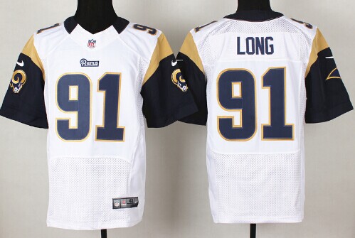 Nike St. Louis Rams #91 Chris Long White Elite Jersey