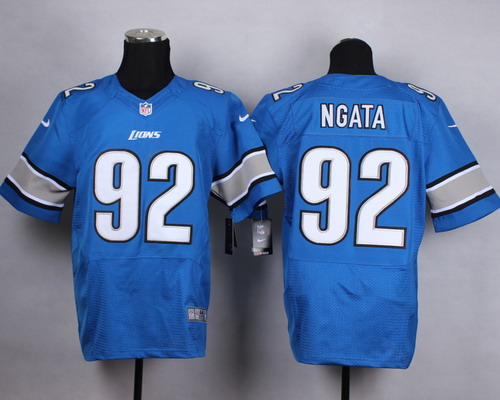 Nike Detroit Lions #92 Haloti Ngata Light Blue Elite Jersey 