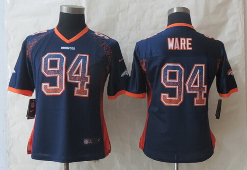 Nike Denver Broncos #94 DeMarcus Ware Drift Fashion Blue Womens Jersey