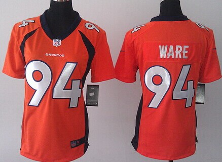 Nike Denver Broncos #94 DeMarcus Ware 2013 Orange Game Womens Jersey