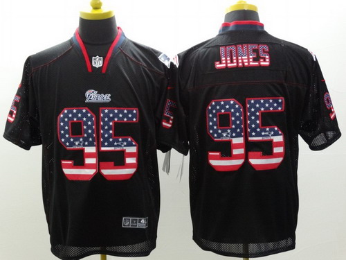 Nike New England Patriots #95 Chandler Jones 2014 USA Flag Fashion Black Elite Jersey