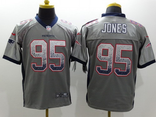 Nike New England Patriots #95 Chandler Jones Drift Fashion Gray Elite Jersey