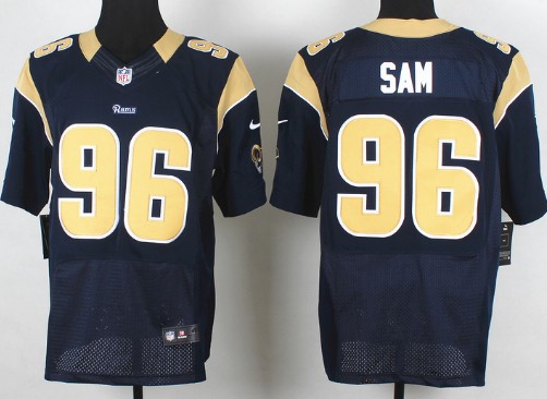 Nike St. Louis Rams #96 Michael Sam Navy Blue Elite Jersey