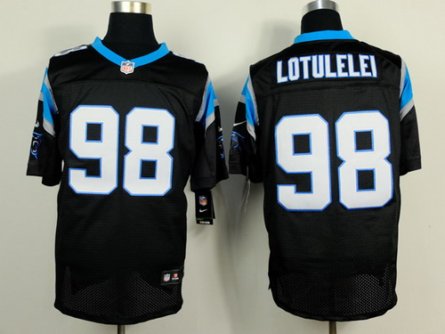 Nike Carolina Panthers #98 Star Lotulelei Black Elite Jersey