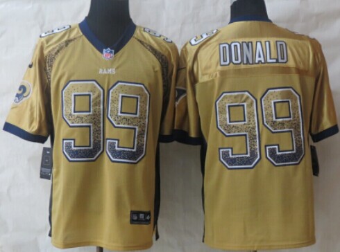 Nike St. Louis Rams #99 Aaron Donald Drift Fashion Gold Elite Jersey