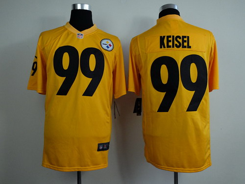 Nike Pittsburgh Steelers #99 Brett Keisel Yellow Game Jersey