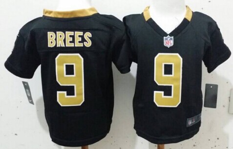 Nike New Orleans Saints #9 Drew Brees Black Toddlers Jersey