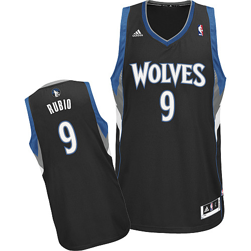 Minnesota Timberwolves #9 Ricky Rubio Black Swingman Jersey