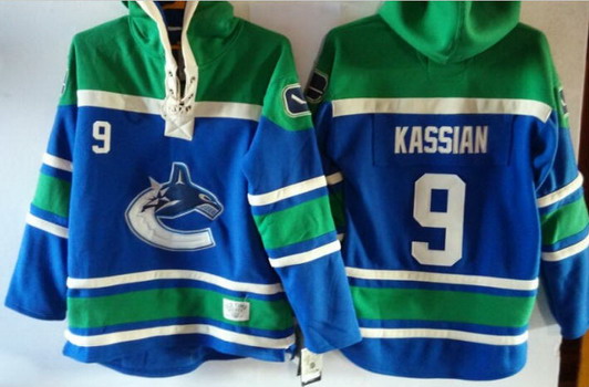 Old Time Hockey Vancouver Canucks #9 Zack Kassian Blue Hoodie