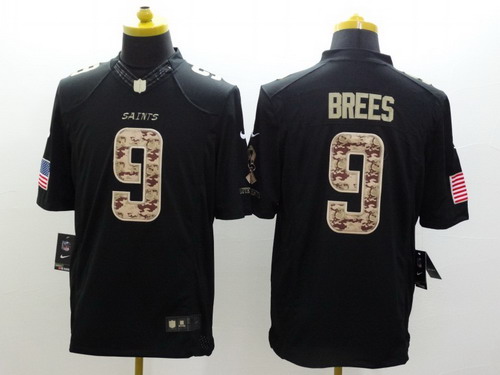 Nike New Orleans Saints #9 Drew Brees Salute to Service Black Limited Jersey