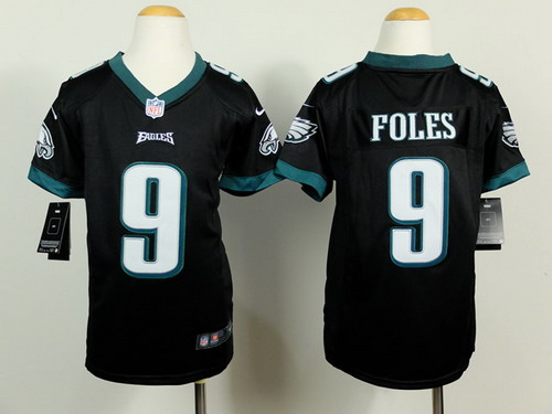 Nike Philadelphia Eagles #9 Nick Foles Black Game Kids Jersey