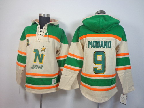 Old Time Hockey Dallas Stars #9 Mike Modano Cream Hoodie