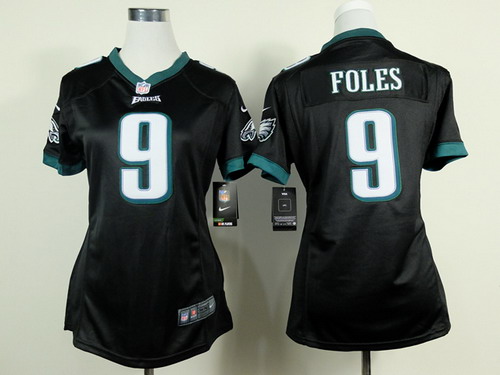 Nike Philadelphia Eagles #9 Nick Foles Black Game Womens Jersey