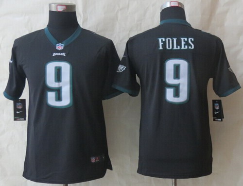 Nike Philadelphia Eagles #9 Nick Foles Black Limited Kids Jersey