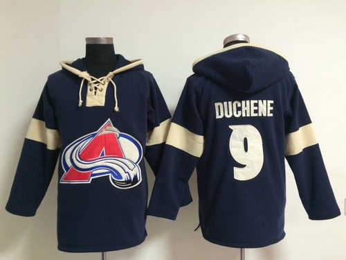 2014 Old Time Hockey Colorado Avalanche #9 Matt Duchene Navy Blue Hoodie