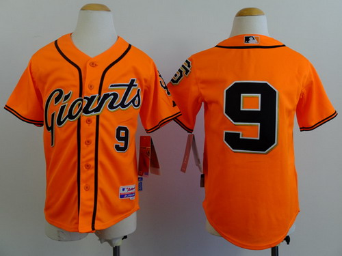 San Francisco Giants #9 Brandon Belt Orange Kids Jersey