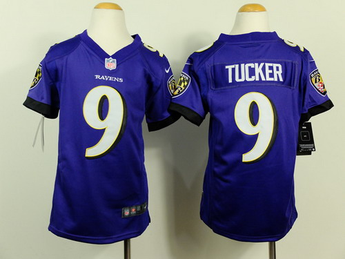 Nike Baltimore Ravens #9 Justin Tucker 2013 Purple Game Kids Jersey