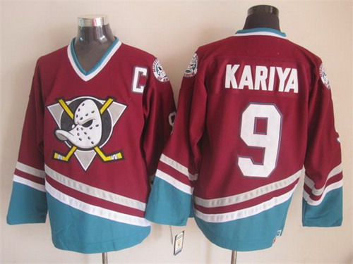 Anaheim Ducks #9 Paul Kariya Red Throwback CCM Jersey