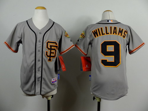 San Francisco Giants #9 Brandon Belt Gray SF Kids Jersey