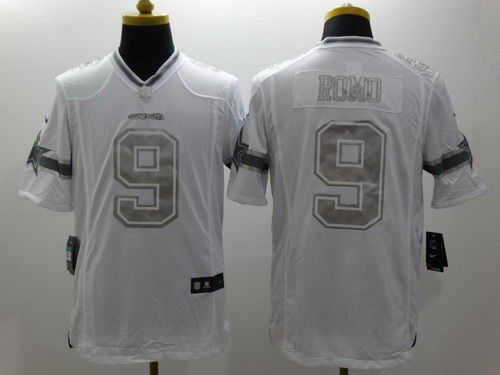 Nike Dallas Cowboys #9 Tony Ramo Platinum White Limited Jersey