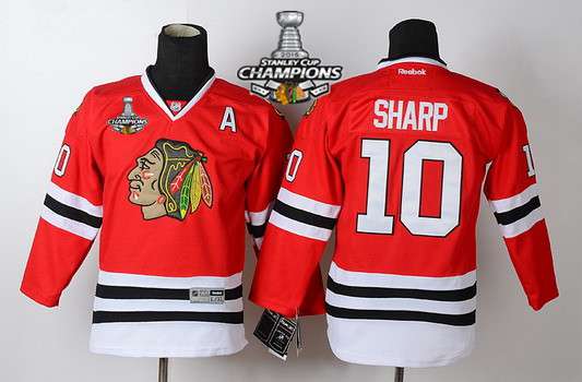 Chicago Blackhawks #10 Patrick Sharp Red Kids Jersey W/2015 Stanley Cup Champion Patch