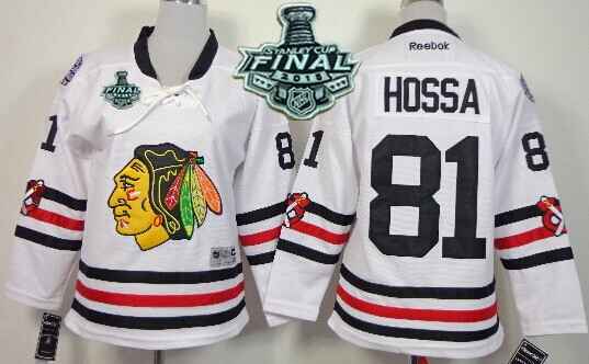 Youth Chicago Blackhawks #81 Marian Hossa 2015 Stanley Cup 2015 Winter Classic White Jersey