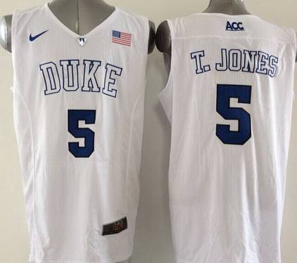 Duke Blue Devils #5 Tyus Jones 2015 White Jersey