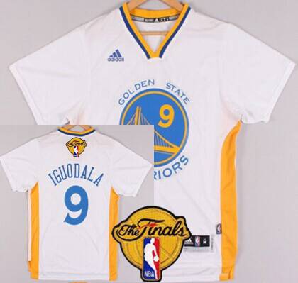 Golden State Warriors #9 Andre Iguodala 2015 The Finals New White Short-Sleeved Jersey