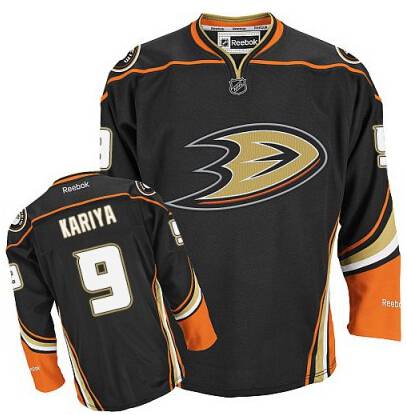 Men's Anaheim Ducks #9 Paul Kariya Black Third Jersey