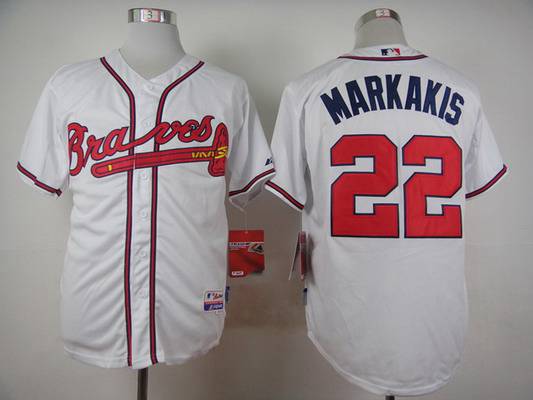 Men's Atlanta Braves #22 Nick Markakis White Jersey