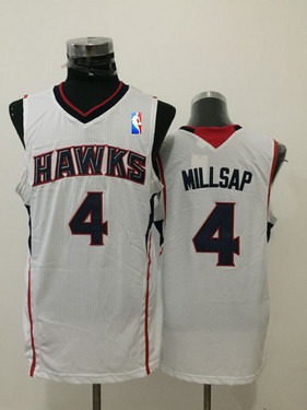 Men's Atlanta Hawks #4 Paul Millsap White Swingman Jersey