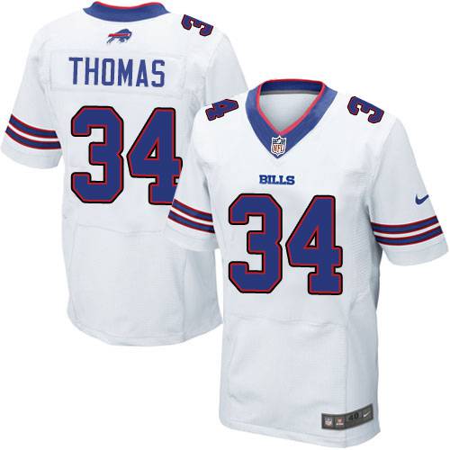 Men's Buffalo Bills #34 Thurman Thomas 2013 Nike White Elite Jersey