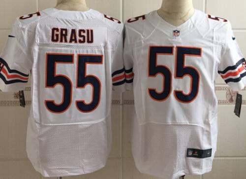 Men's Chicago Bears #55 Hroniss Grasu Nike White Elite Jersey