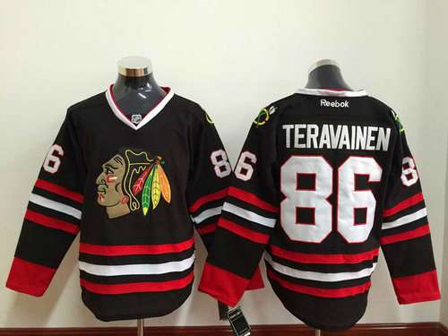 Men's Chicago Blackhawks #86 Teuvo Teravainen Black Jersey