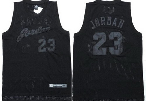 Men's Chicago Bulls #23 Michael Jordan All Black Soul Swingman Jersey