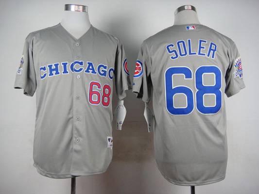 Men's Chicago Cubs #68 Jorge Soler 1990 Turn Back The Clock Gray Jersey With 1990 All-Star Patch