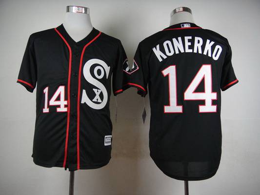 Men's Chicago White Sox #14 Paul Konerko 2015 Black Jersey