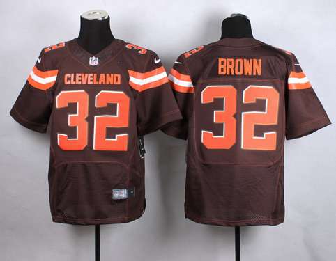 Men's Cleveland Browns #32 Jim Brown 2015 Nike Brown Elite Jersey