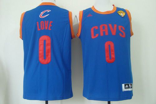 Men's Cleveland Cavaliers #0 Kevin Love 2015 The Finals Light Blue Jersey